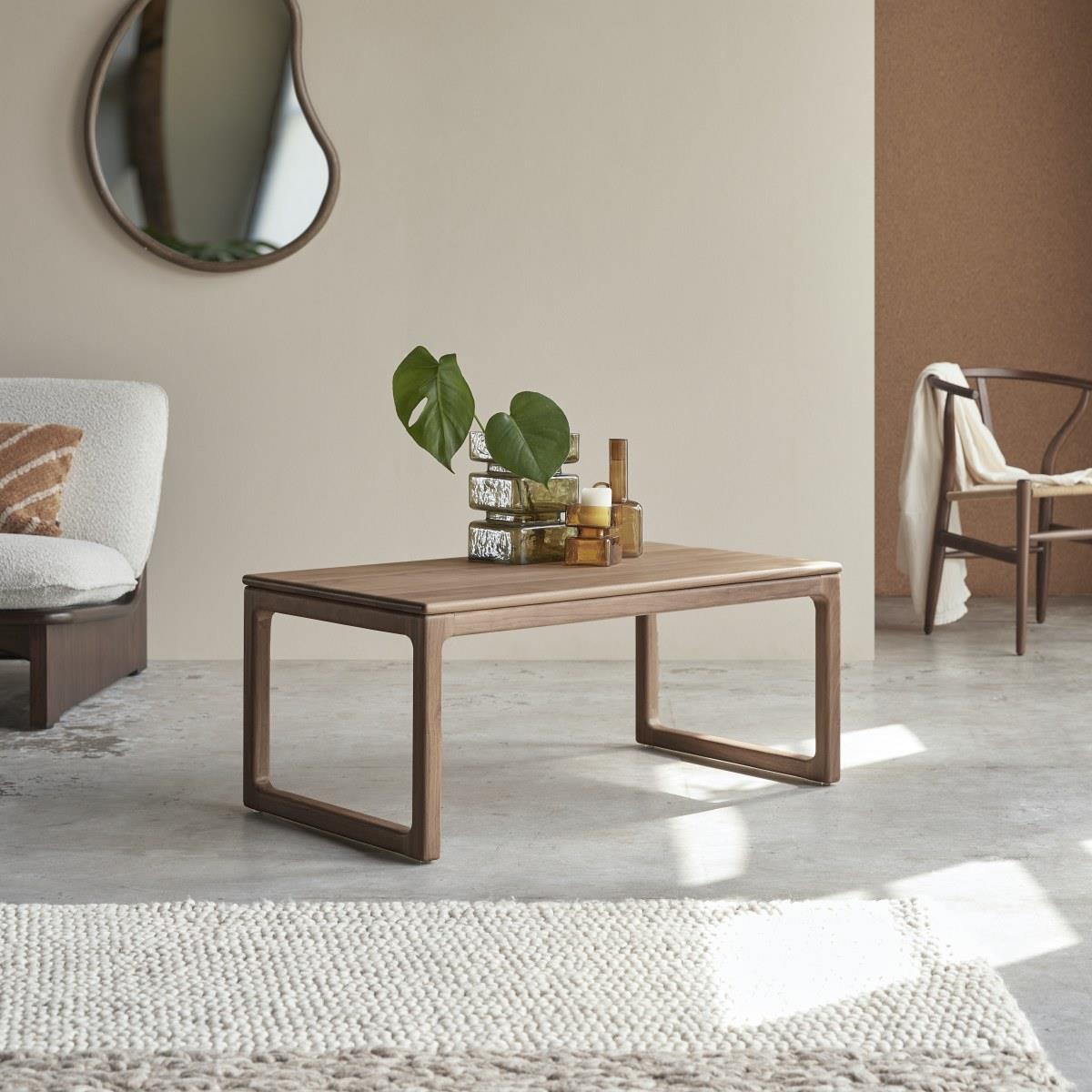 Tikamoon - Massief notenhouten salontafel 100x56 Arto