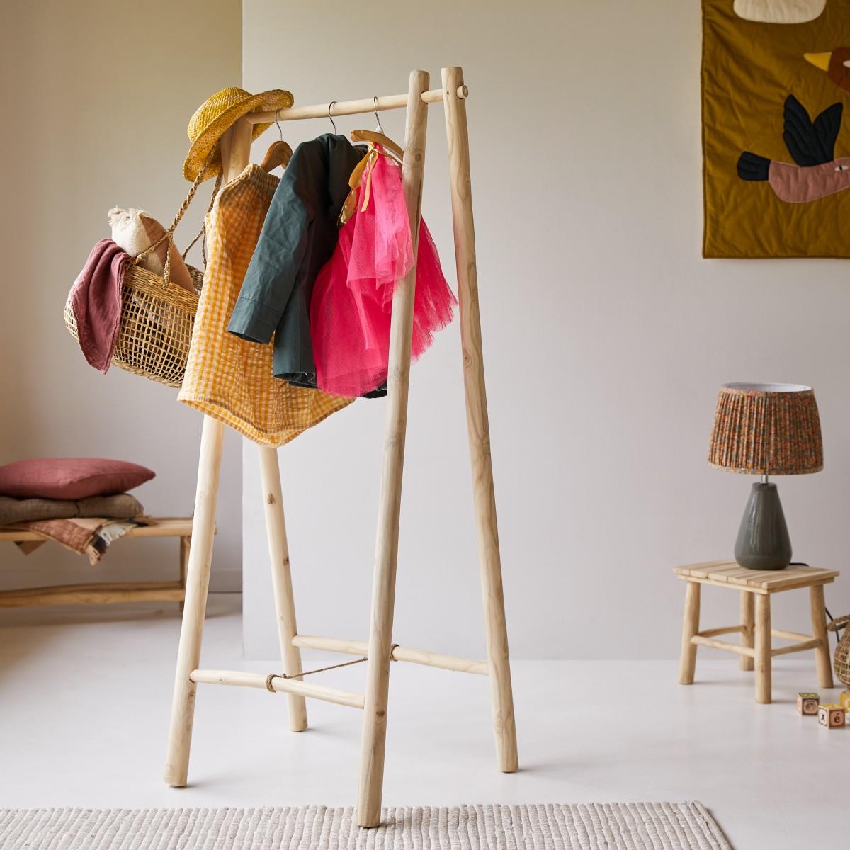 Tikamoon - Kilim - Kledingrek voor kinderen van massief teakhout