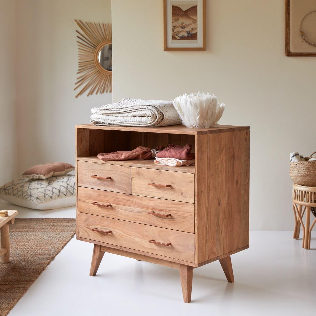 Tikamoon - Oslo - Kindercommode van massief acaciahout