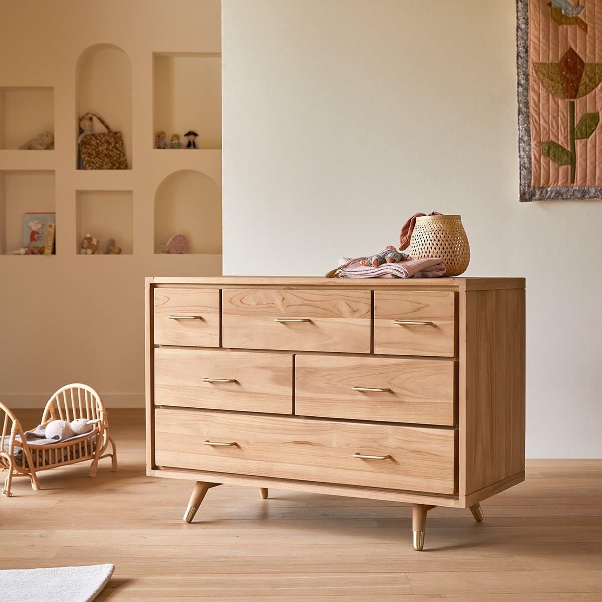 Tikamoon - Kort - Kindercommode van massief teakhout