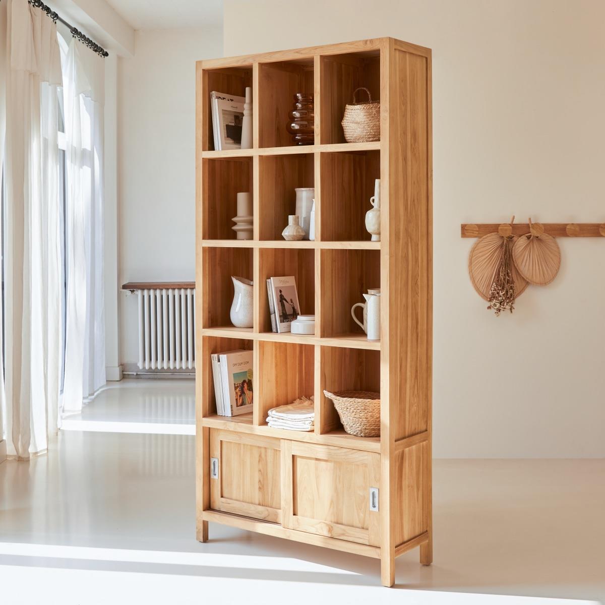 Tikamoon - Coffee Tek - Massief teakhouten boekenkast