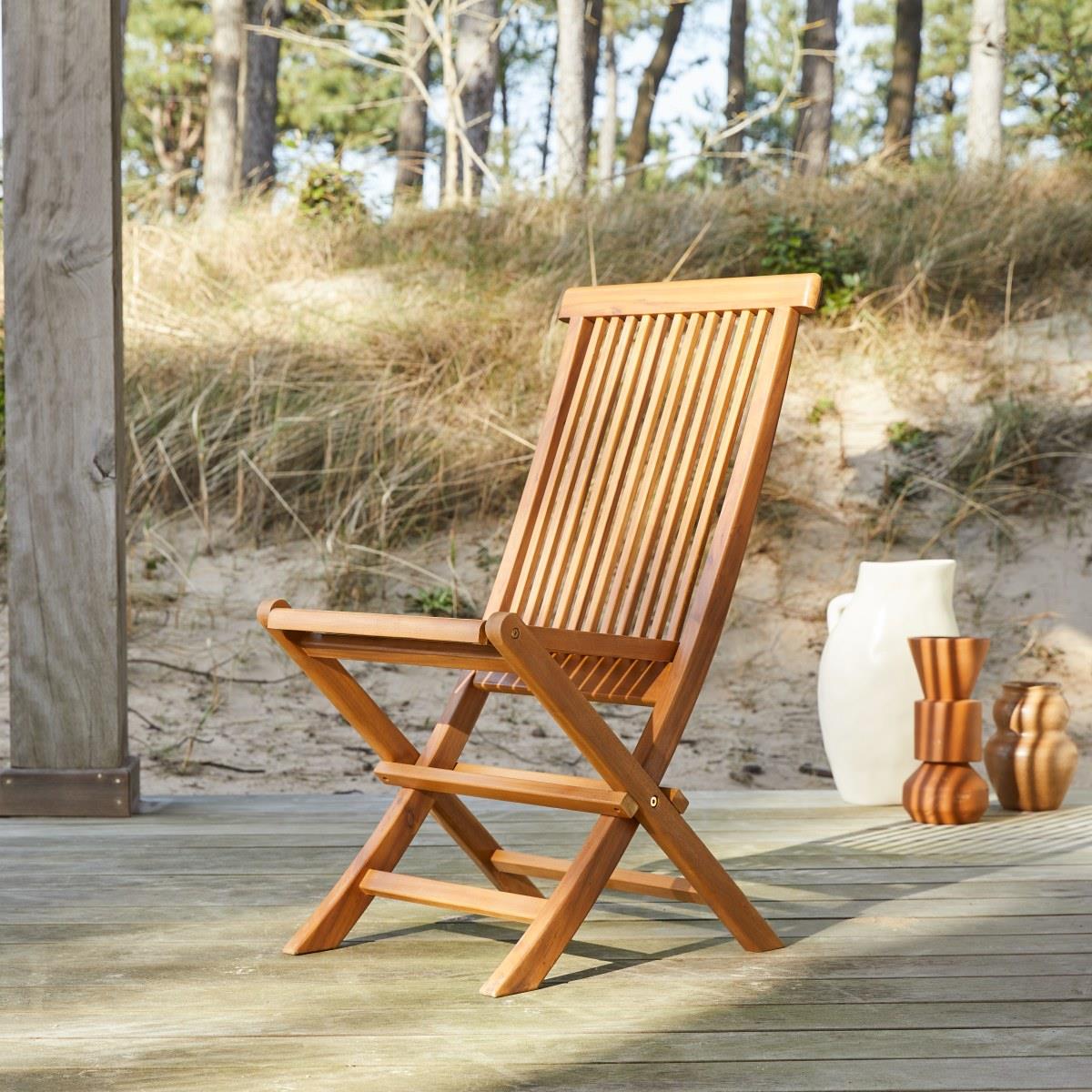 Tikamoon - Capri - Set van 2 massief acaciahouten tuinstoelen