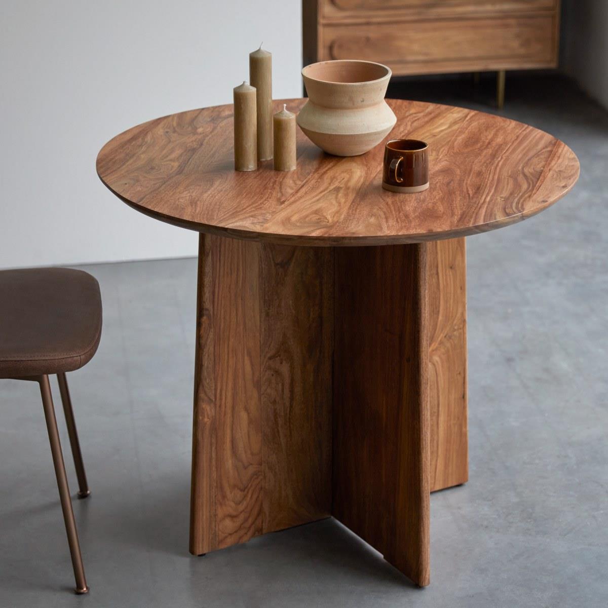 Tikamoon - Anja - Ronde tafel van massief palissander voor 4 personen