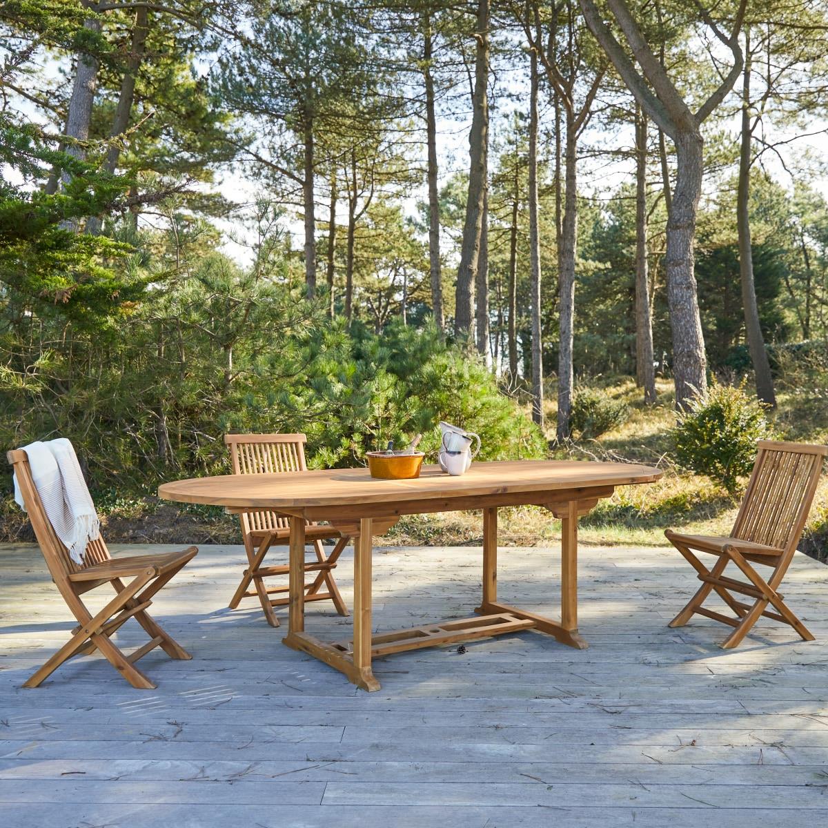 Tikamoon - Capri - Massief acaciahouten tuinset 6 stoelen