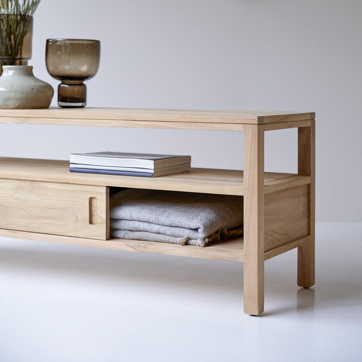 Tikamoon - Anton - Tv-meubel van massief teakhout 130 cm