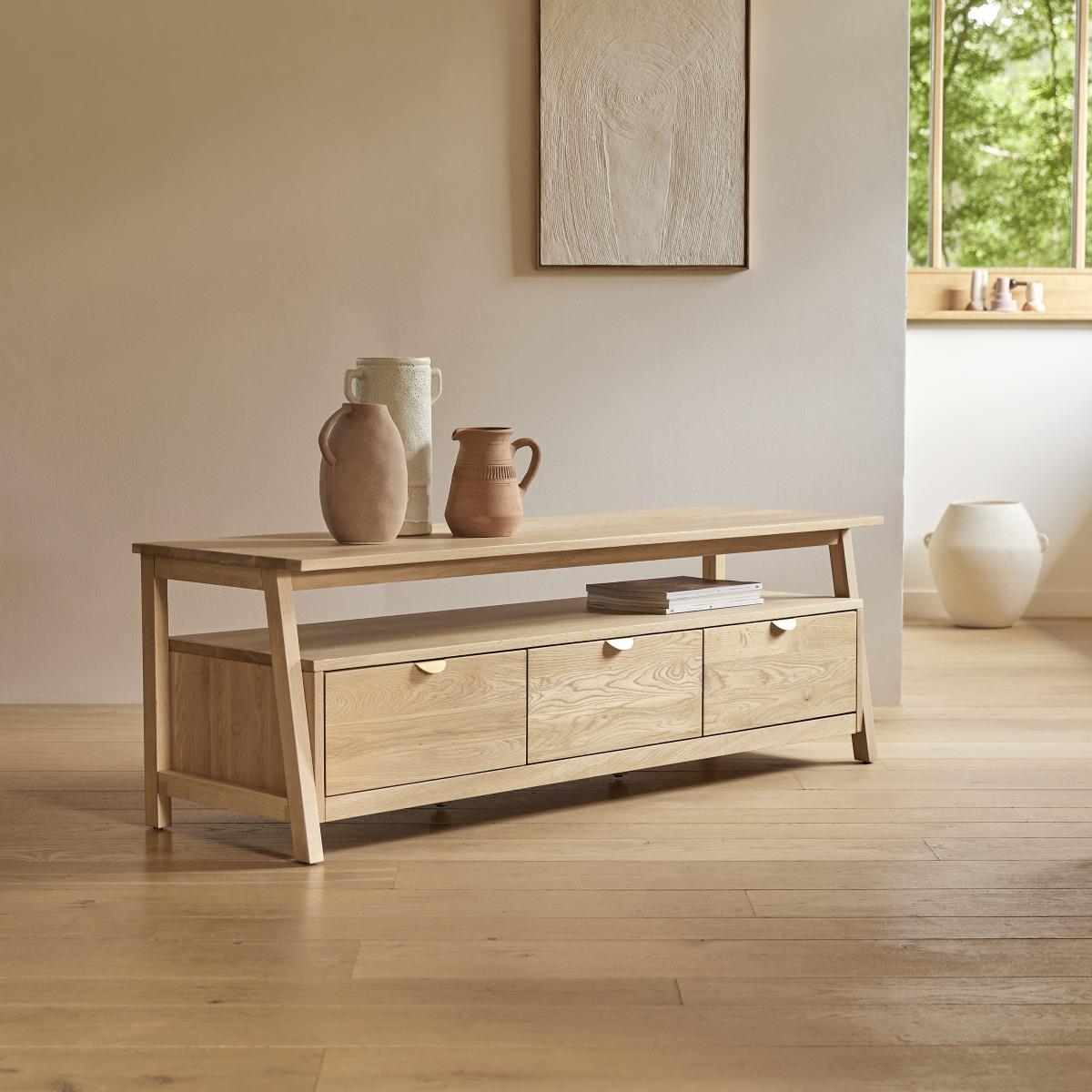 Tikamoon - Pola - Massief eiken tv-meubel 150 cm