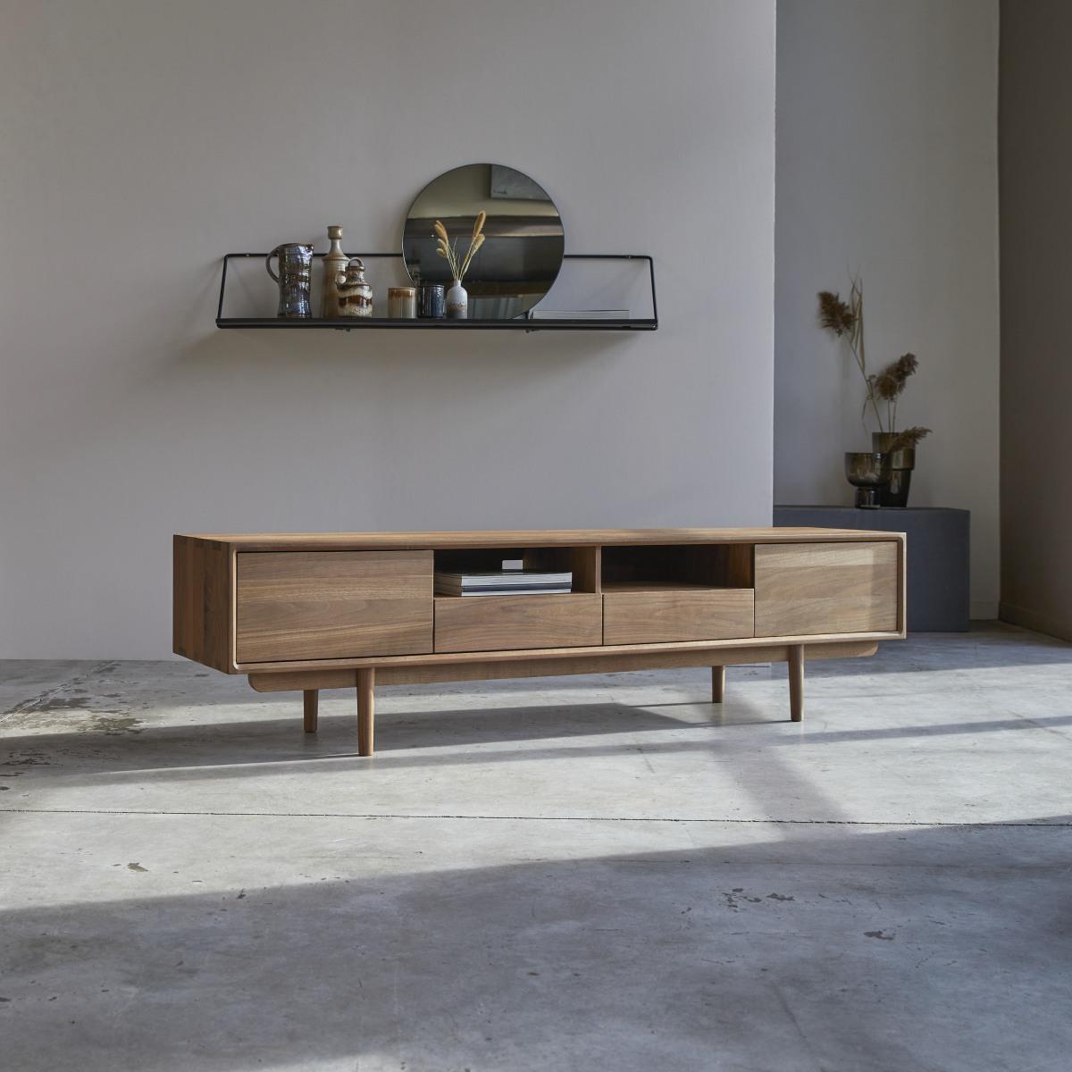 Tikamoon - Ellie - Tv-meubel van massief notenhout 180 cm