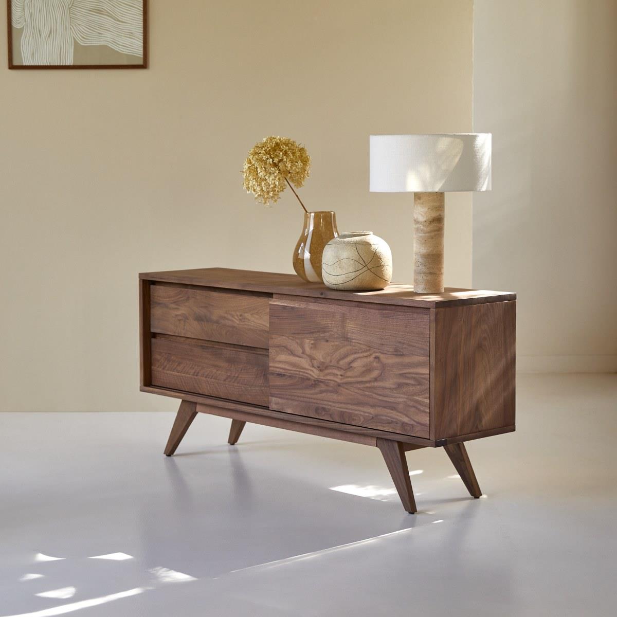 Tikamoon - Esmée - Massief notenhouten dressoir 130 cm