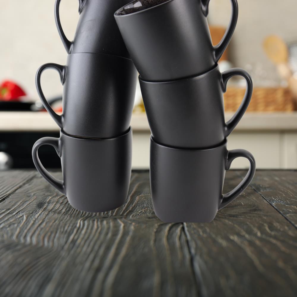 OTIX KoffieKopjes Koffiemokken Set van 6 Koffietassen Zwart Mat 350...