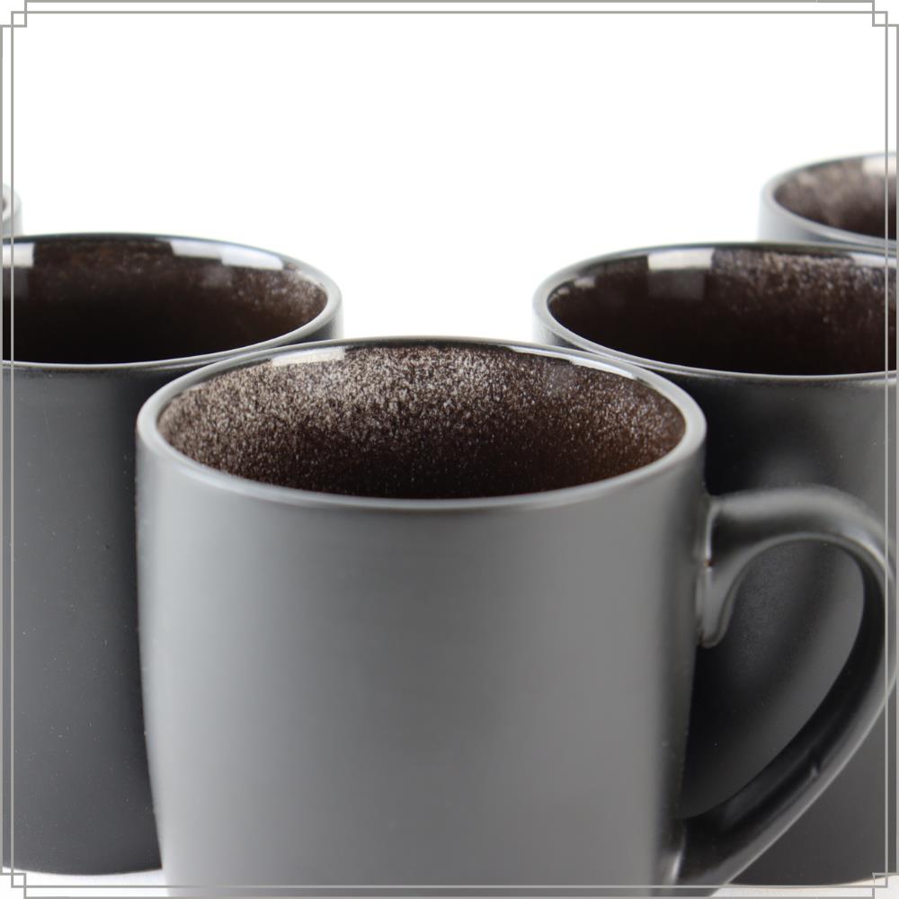 OTIX KoffieKopjes Koffiemokken Set van 6 Koffietassen Zwart Mat 350...