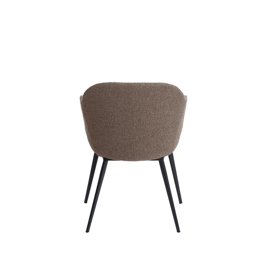 Light&living Eetkamerstoel 59x58,5x82 cm LEONE bouclé bruin-zwart