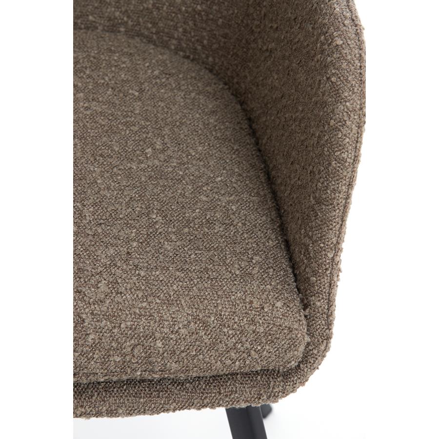 Light&living Eetkamerstoel 59x58,5x82 cm LEONE bouclé bruin-zwart