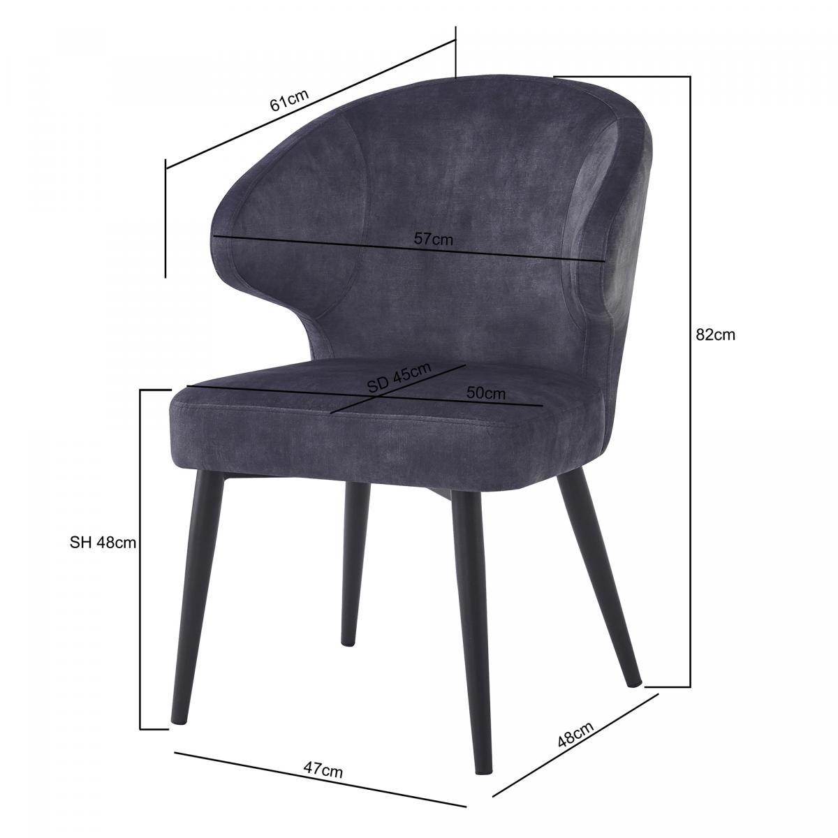 Livingfurn Donna Anthracite Velvet