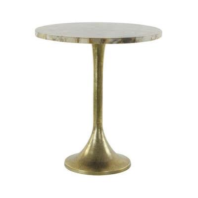 Light&living Bijzettafel Ø48x53 cm RICKERD geel agaat+antiek brons