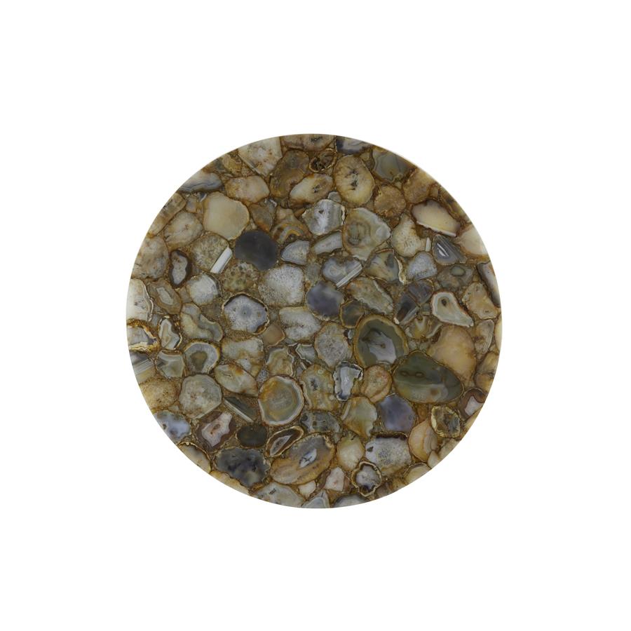 Light&living Bijzettafel Ø48x53 cm RICKERD geel agaat+antiek brons