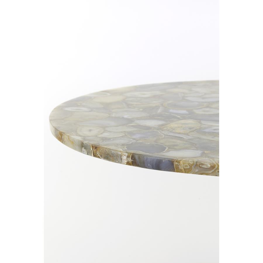 Light&living Bijzettafel Ø48x53 cm RICKERD geel agaat+antiek brons
