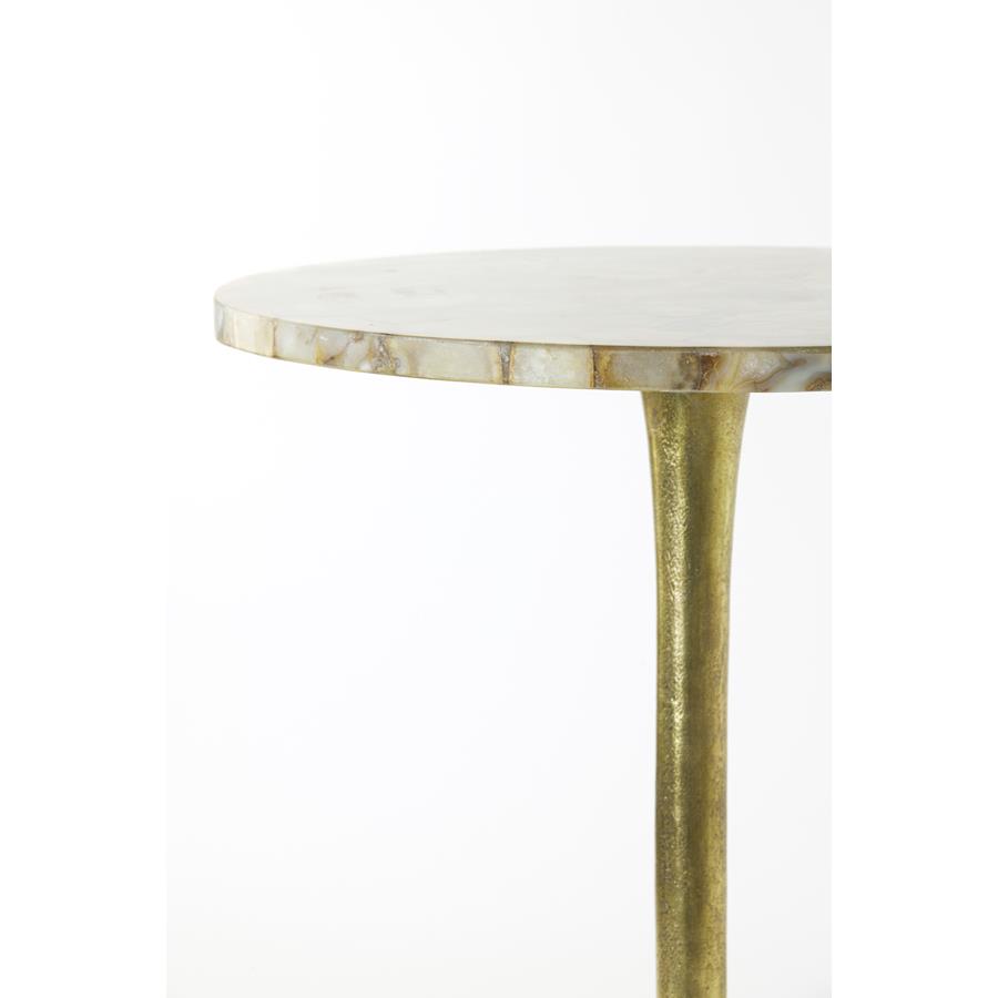 Light&living Bijzettafel Ø48x53 cm RICKERD geel agaat+antiek brons