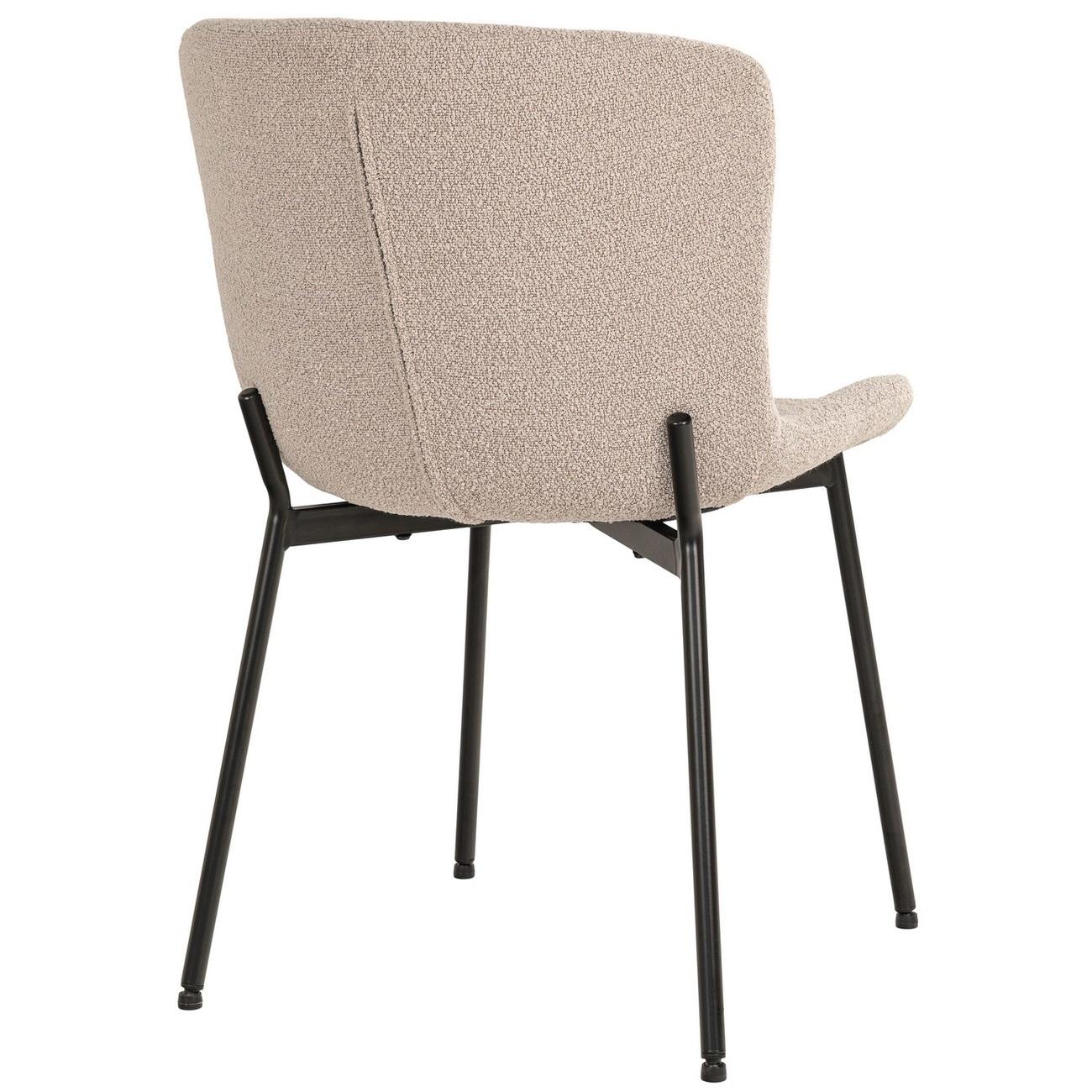 House Nordic - Eetkamerstoel Maceda Bouclé Beige - Set van 2