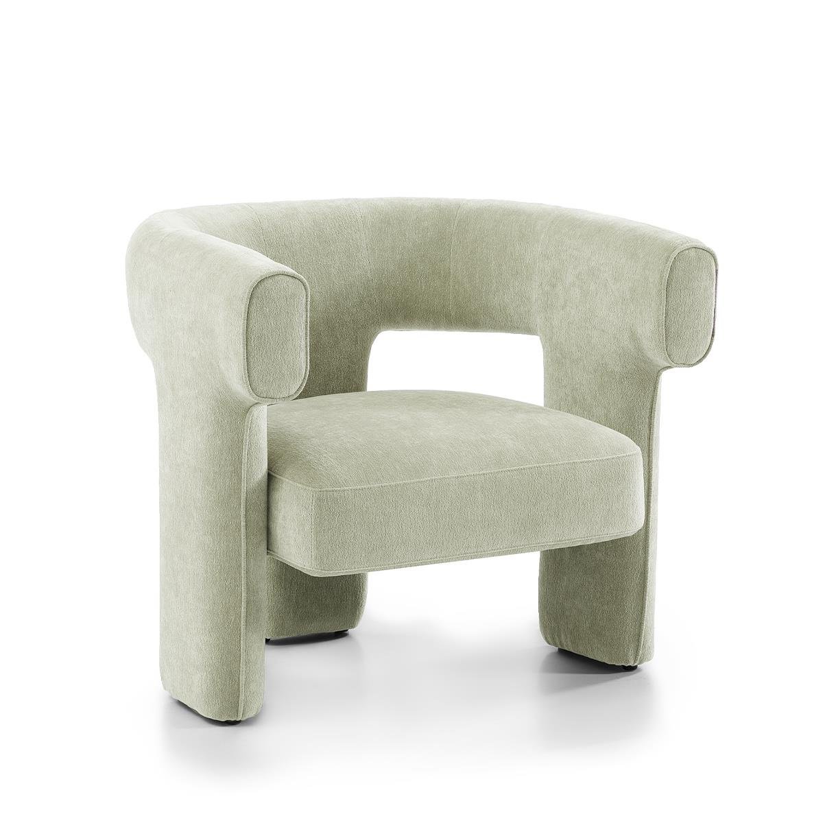 Bronx71 Scandinavische fauteuil Bibi chenille mintgroen
