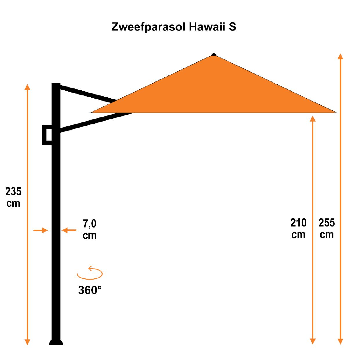 Garden Impressions Hawaii zweefparasol S Ø300 - donker grijs