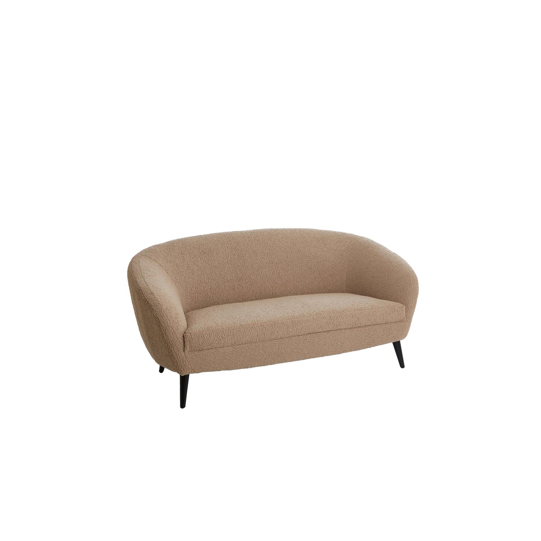Light&living Bank 160x72x79 cm ALMOND teddy zand+hout zwart