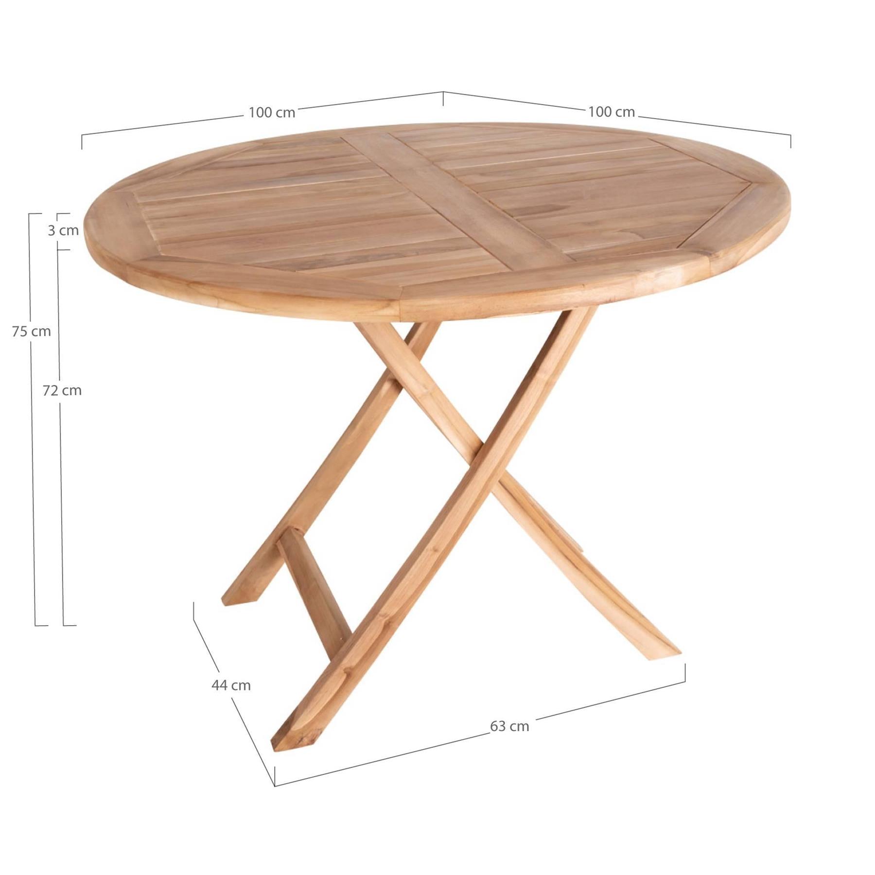 House Nordic Oviedo Ronde Eettafel Teakhout