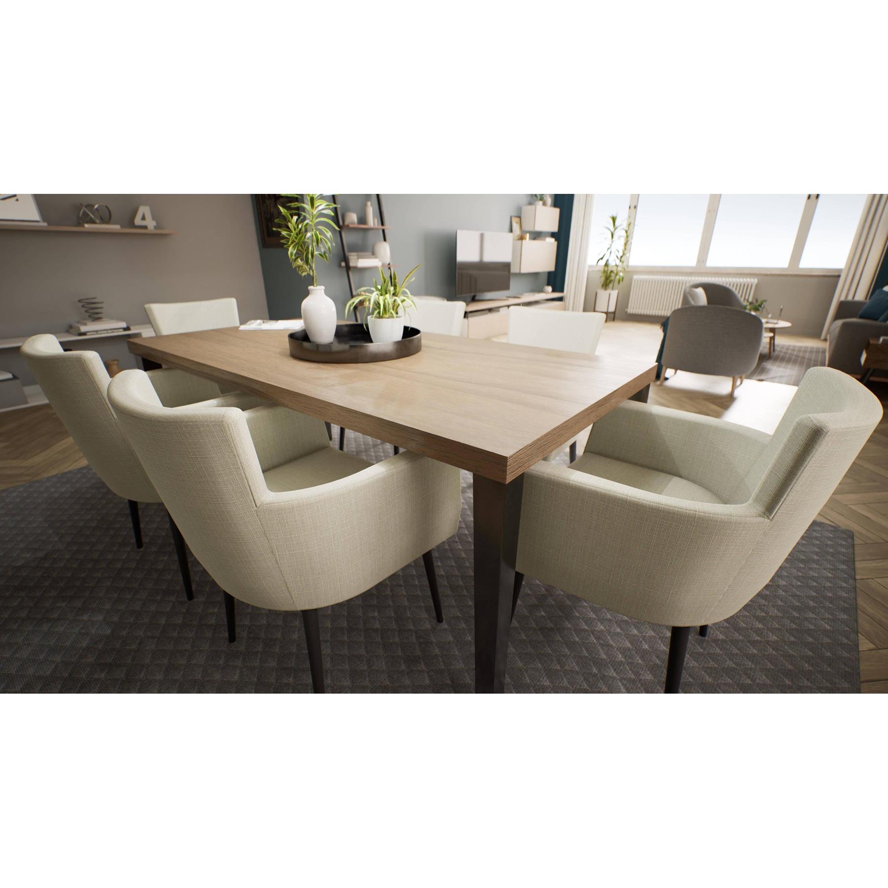 NADUVI Collection Set van 2 eetkamerstoelen Billie linnen