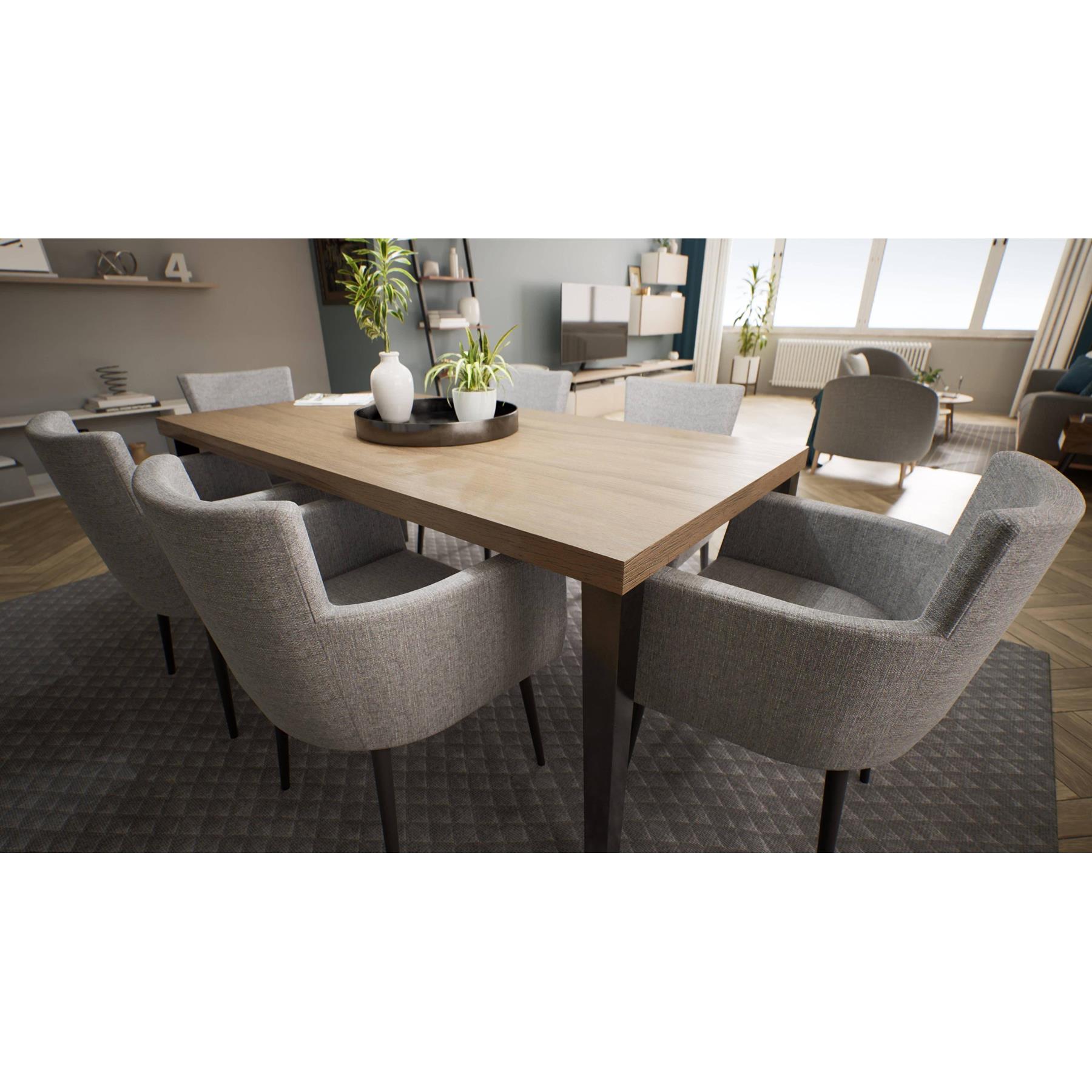 NADUVI Collection Set van 4 eetkamerstoelen Billie linnen