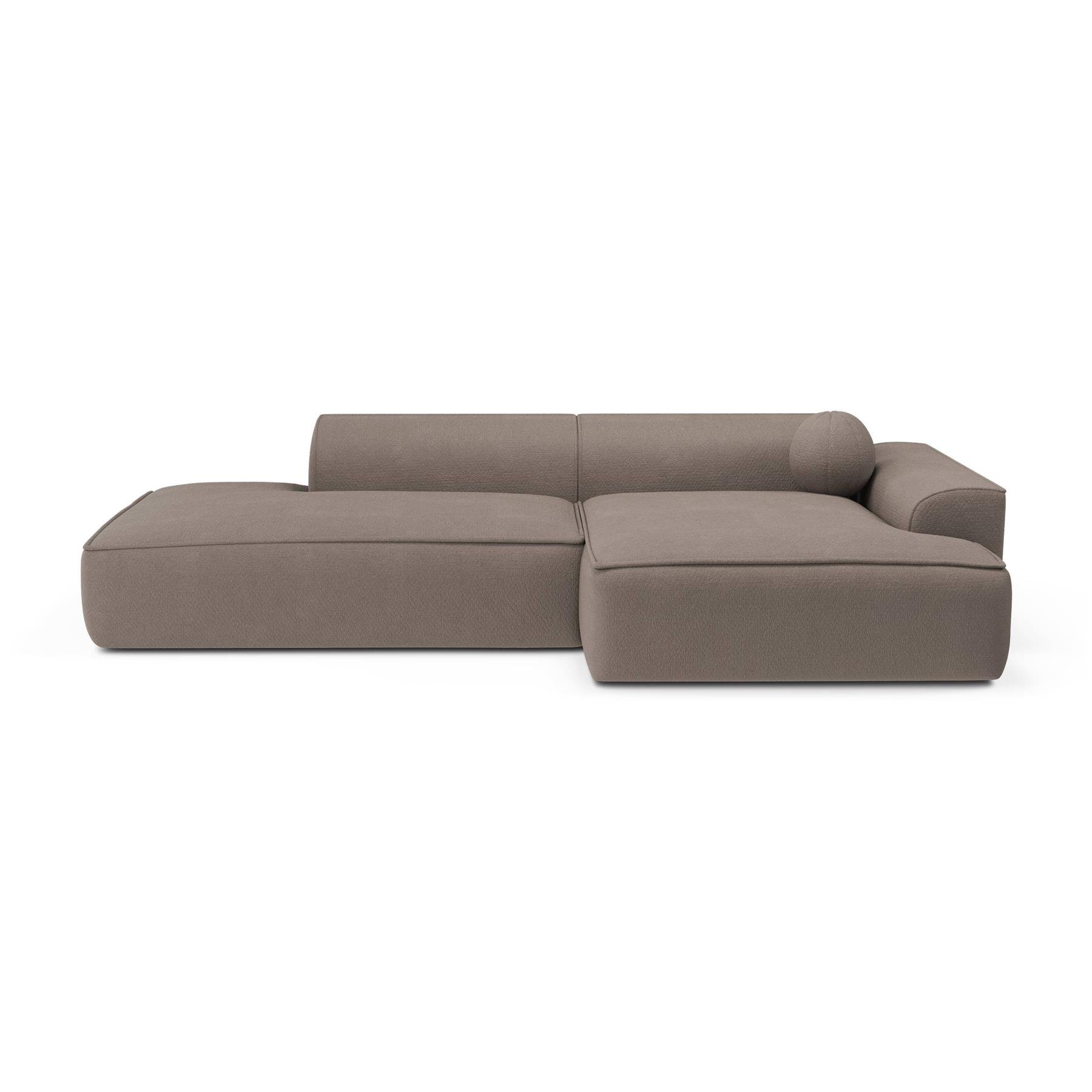 Hoekbank in crème weefstof 300cm