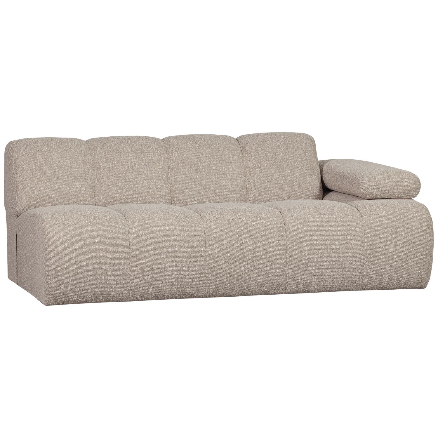 WOOOD Mojo 2-Zits Bank Met Arm Rechts - Bouclé - Beige - 74x200x97