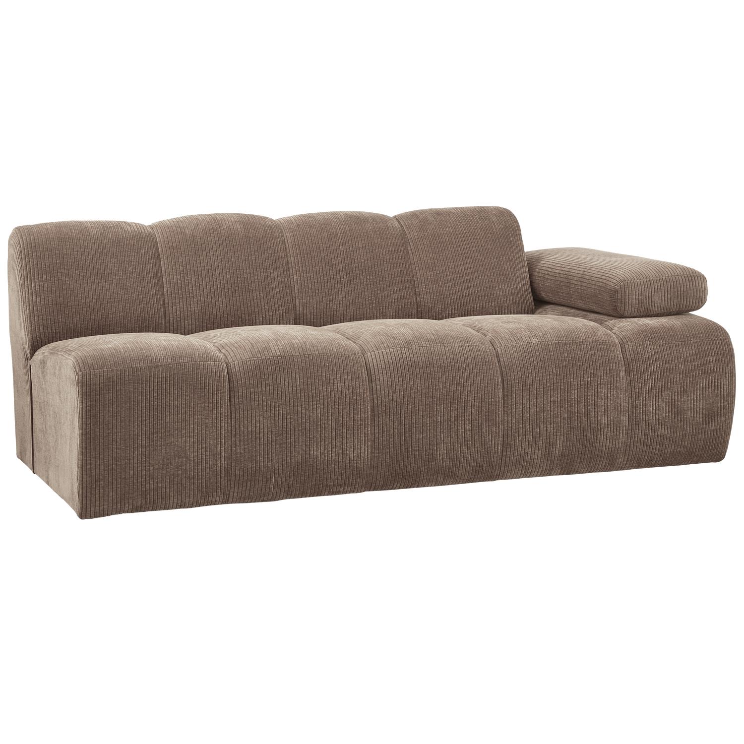 WOOOD Mojo 2-Zits Bank Met Arm Rechts - Ribstof - Zand - 74x200x97