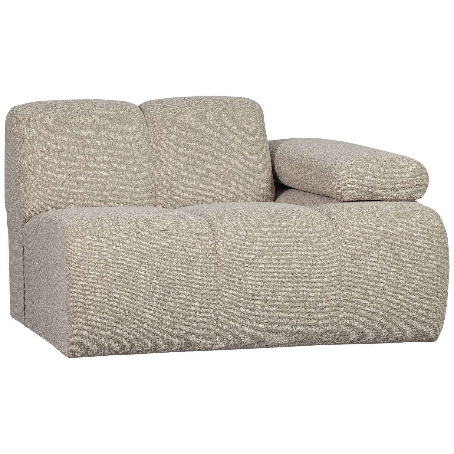 WOOOD Mojo 1-Zits Bank Met Arm Rechts - Bouclé - Beige - 74x120x97