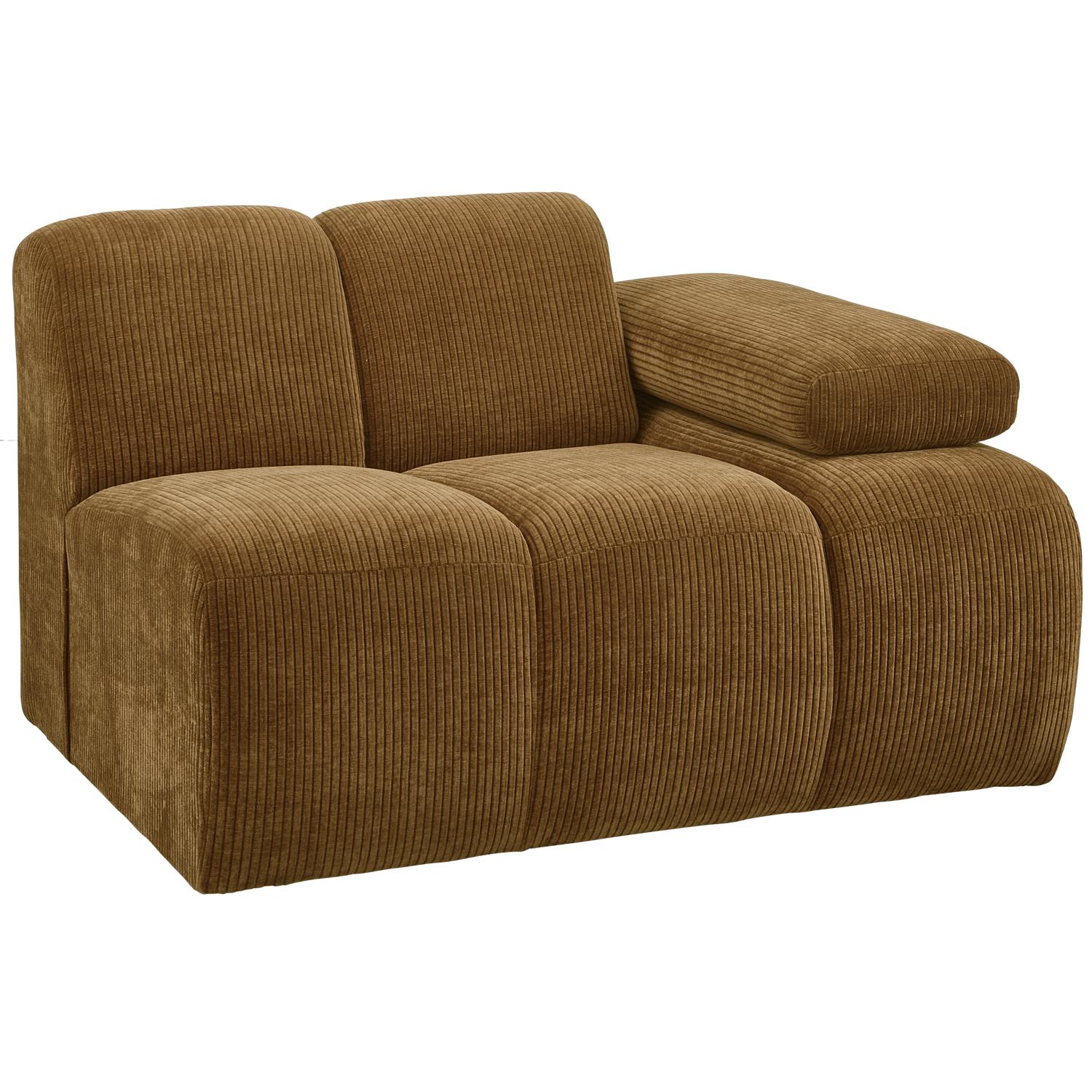 WOOOD Mojo 1-Zits Bank Met Arm Rechts - Ribstof - Geel - 74x120x97