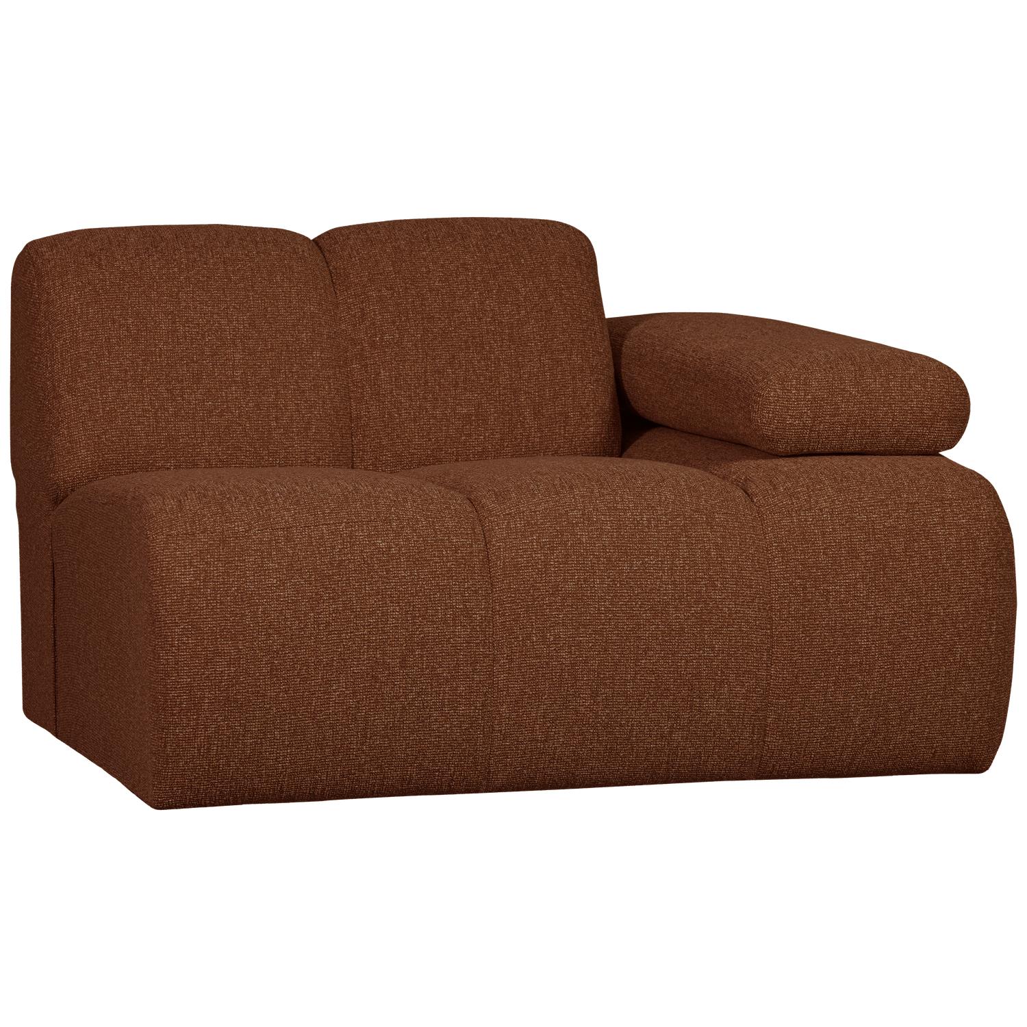 WOOOD Mojo 1-Zits Bank Met Arm Rechts - Bouclé - Roest Bruin Melange