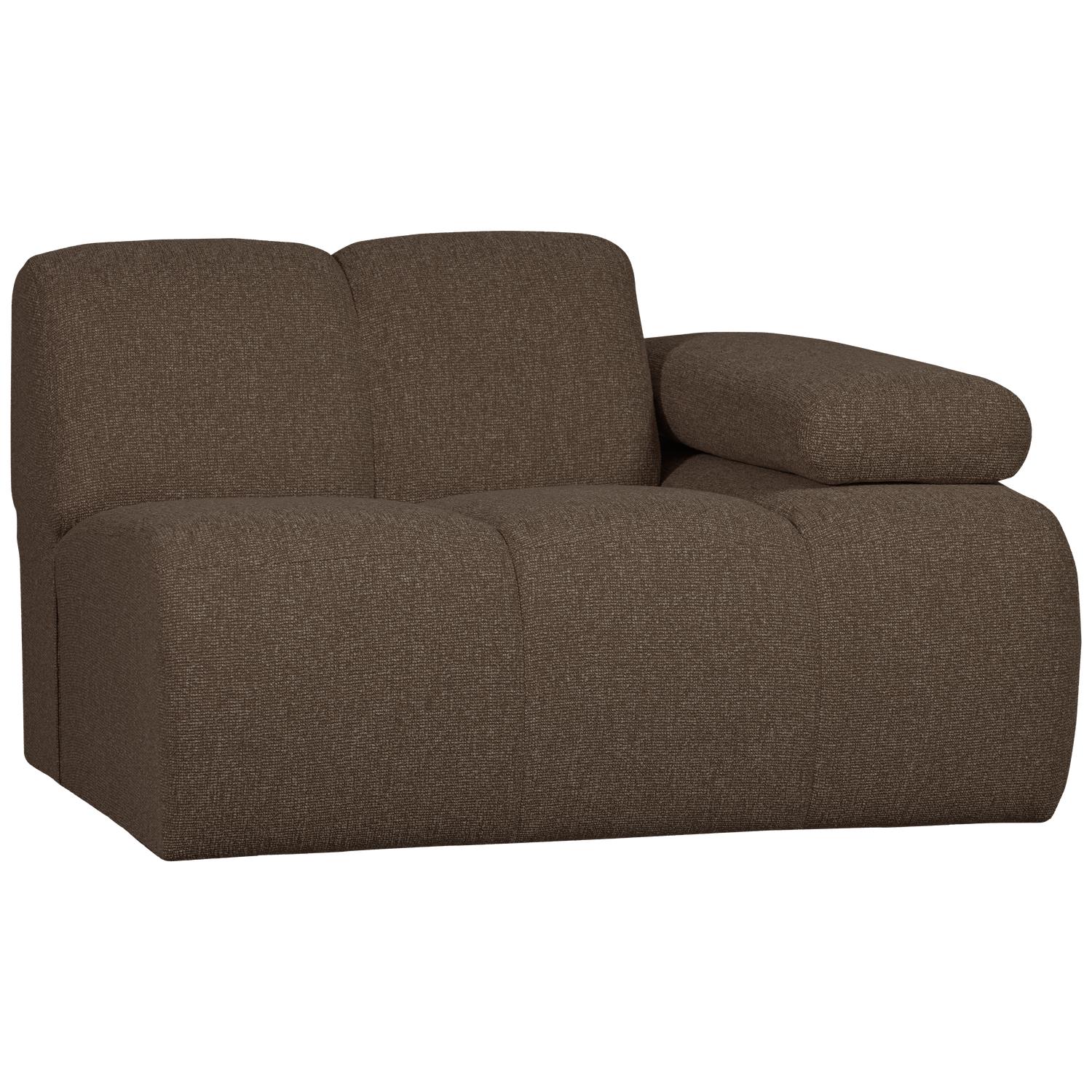 WOOOD Mojo 1-Zits Bank Met Arm Rechts - Bouclé - Bruin - 74x120x97