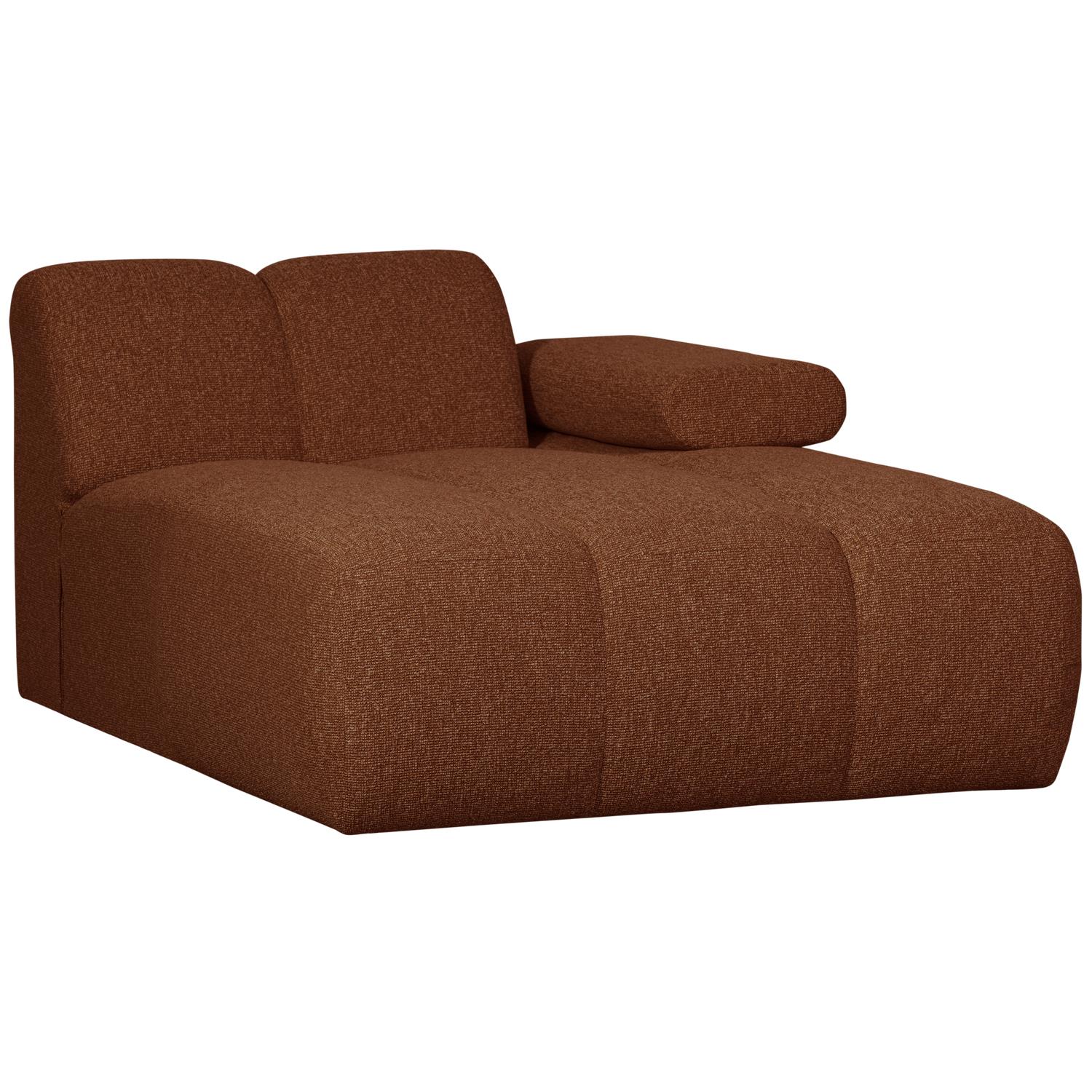 WOOOD Mojo Chaise Longue Elementenbank Rechts - Bouclé - Roest Bruin