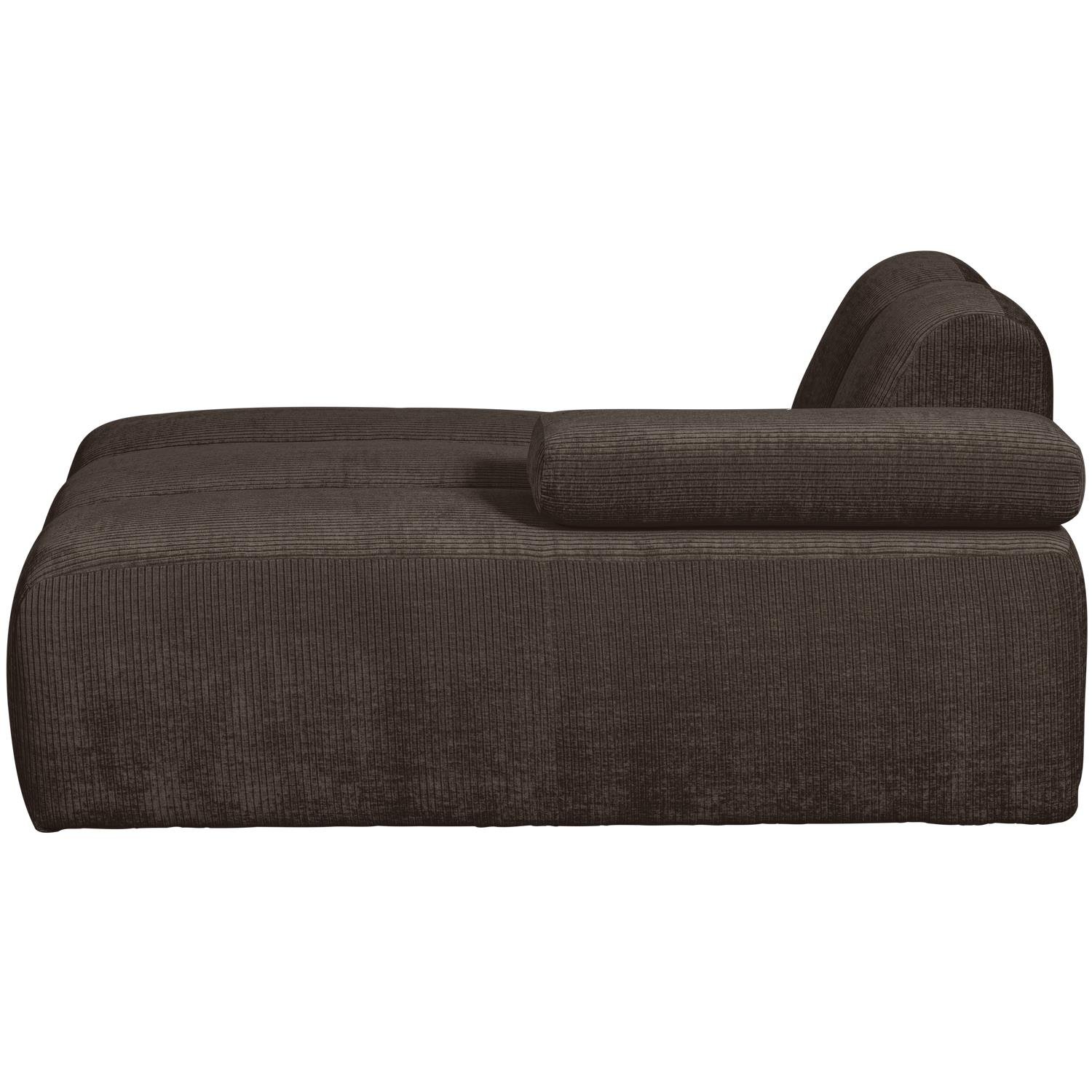 WOOOD Mojo Chaise Longue Elementenbank Rechts - Ribstof - Bruin