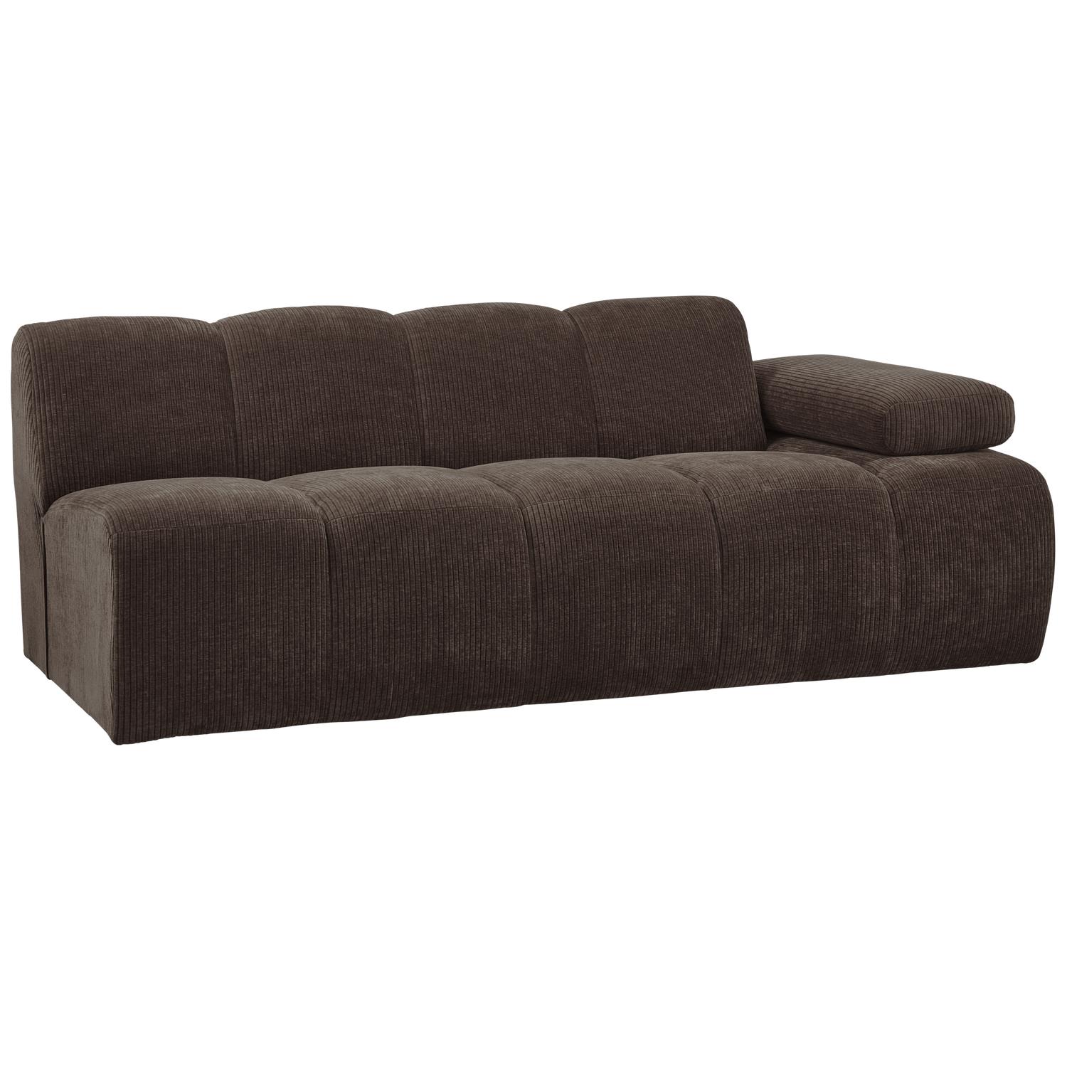 WOOOD Mojo 2-Zits Bank Met Arm Rechts - Bouclé - Roest Bruin Melange