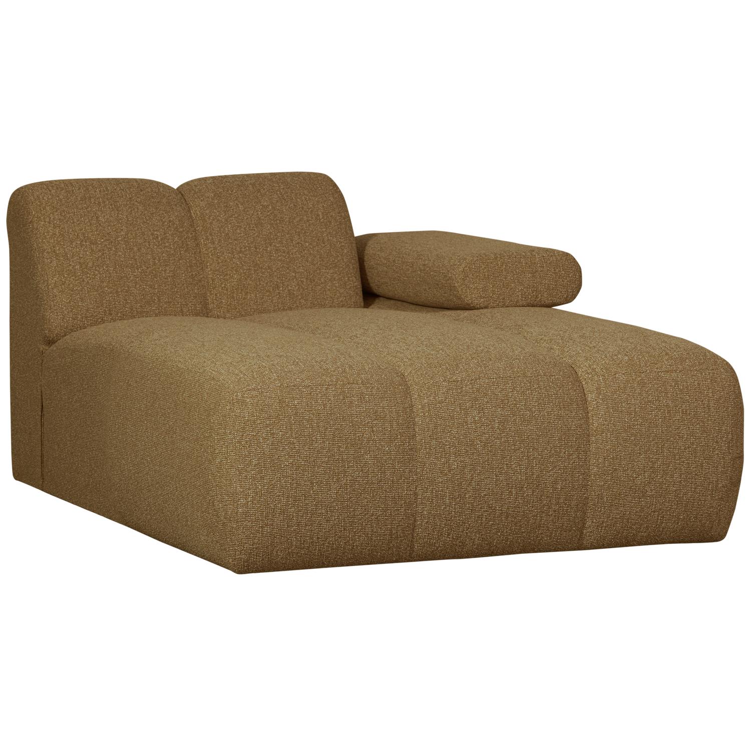 WOOOD Mojo Chaise Longue Elementenbank Rechts - Bouclé - Geel|Bruin