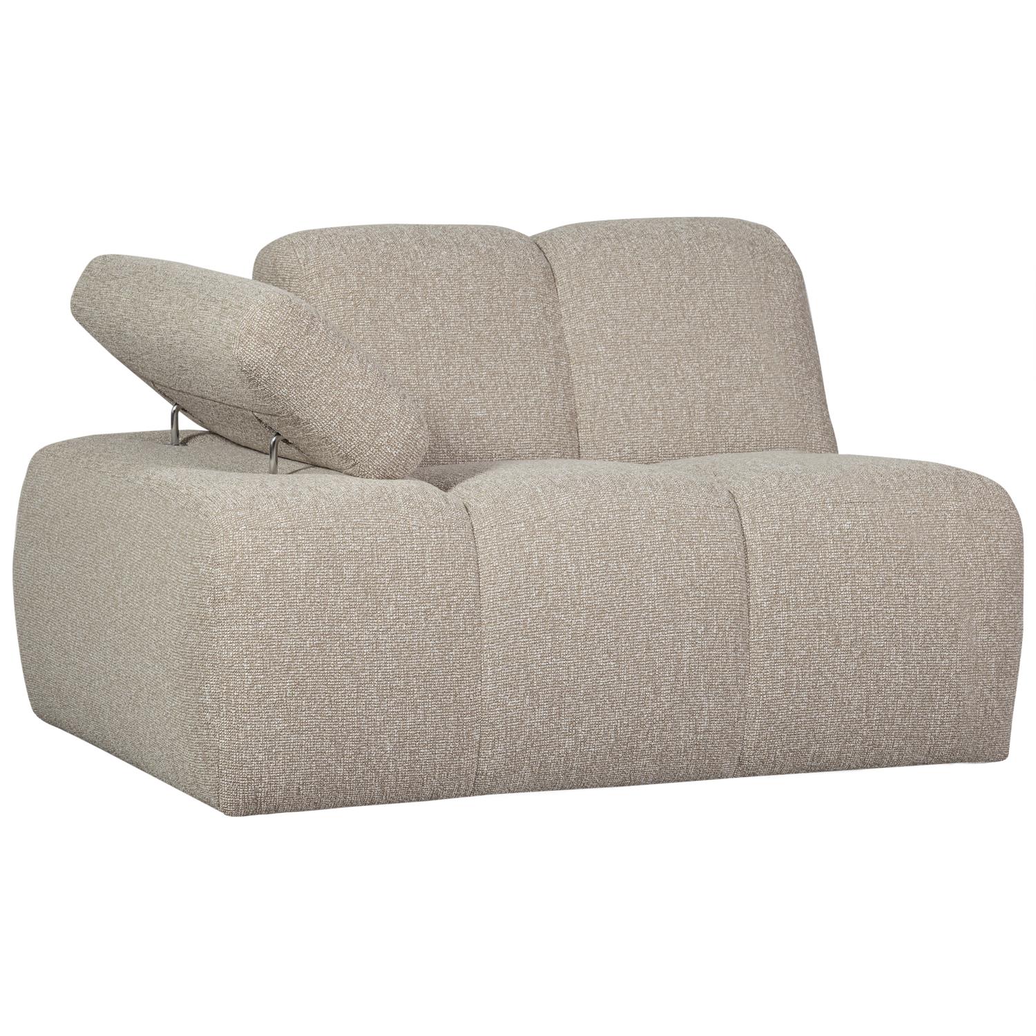 WOOOD Mojo 1-Zits Bank Met Arm Links - Bouclé - Beige - 74x120x97