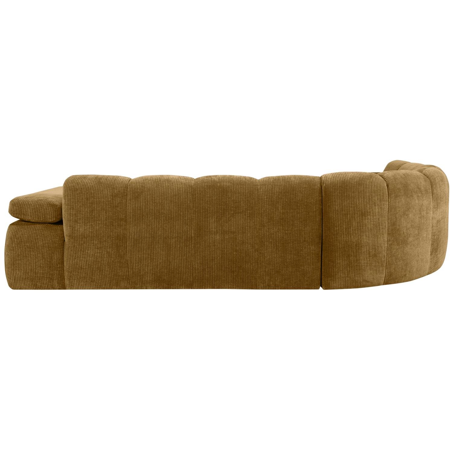 WOOOD Mojo Hoekbank Links - Ribstof - Honinggeel - 74x310x230
