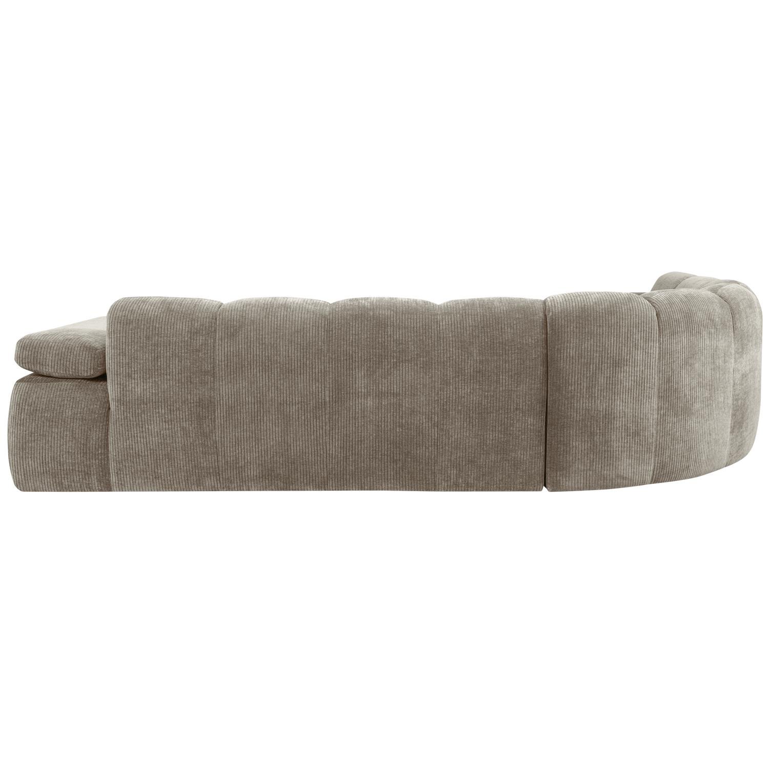 WOOOD Mojo Hoekbank Links - Ribstof - Donker Zand - 74x310x230