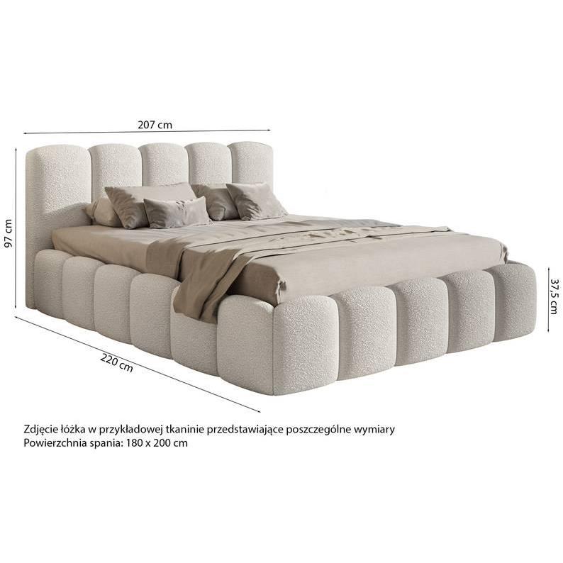 NADUVI Collection Bedframe Chloe II bouclé met opbergvak 180 x 200 cm