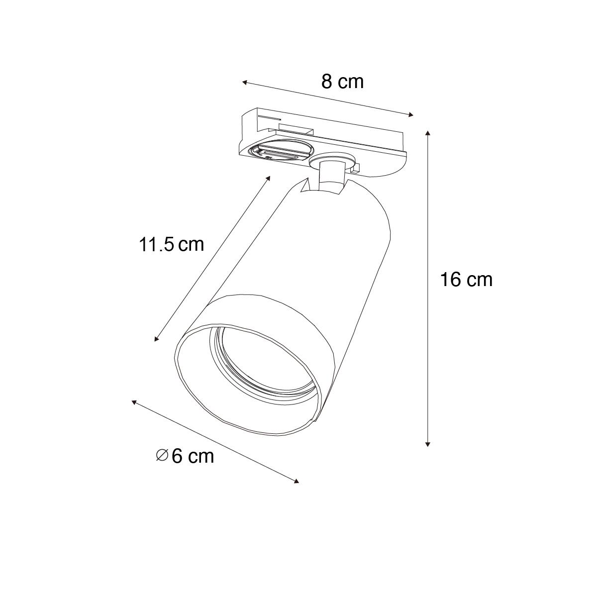 QAZQA Moderne spot met smoke ring voor railsysteem 1-fase GU10 50mm -