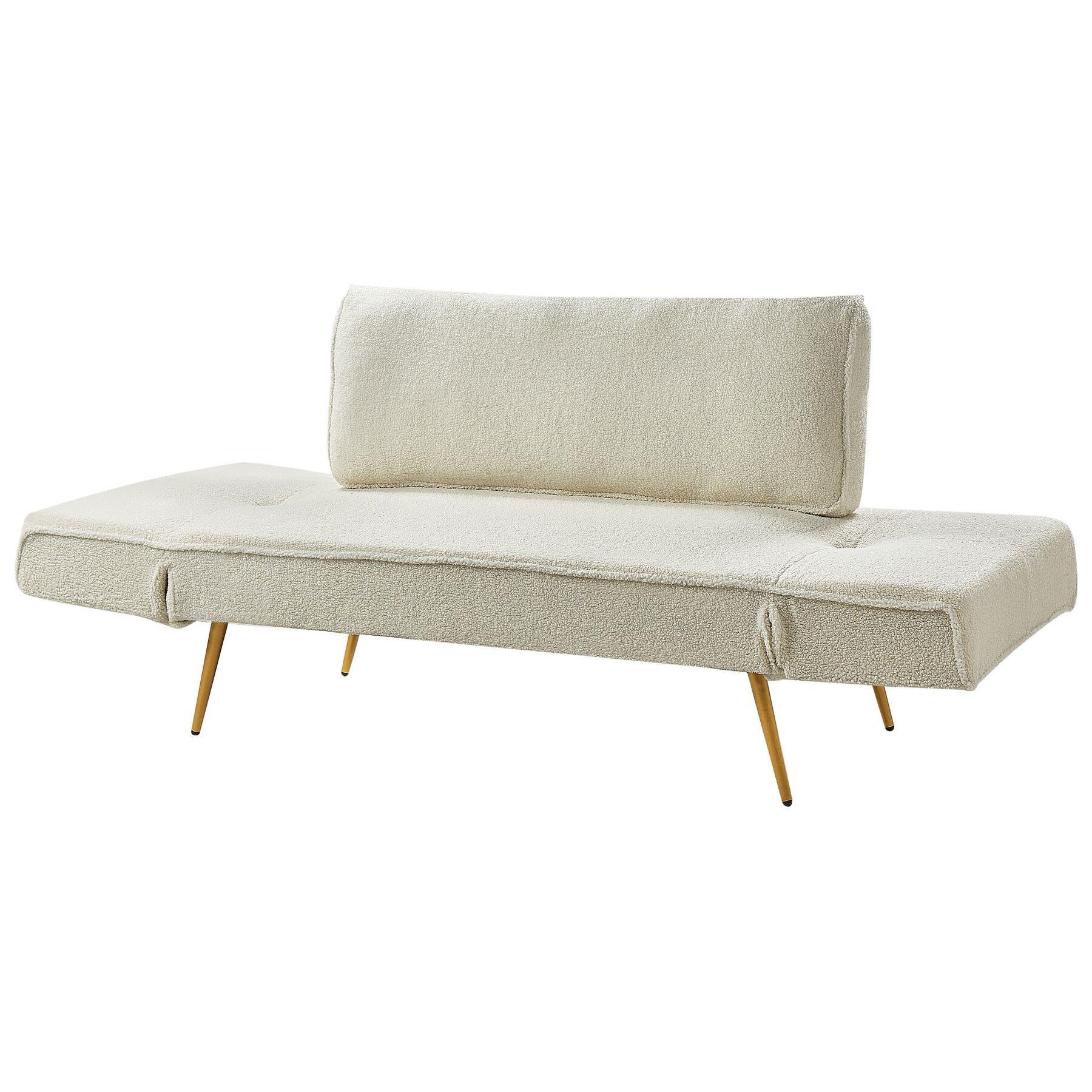 Beliani - SAARELA - Slaapbank - Wit - Bouclé