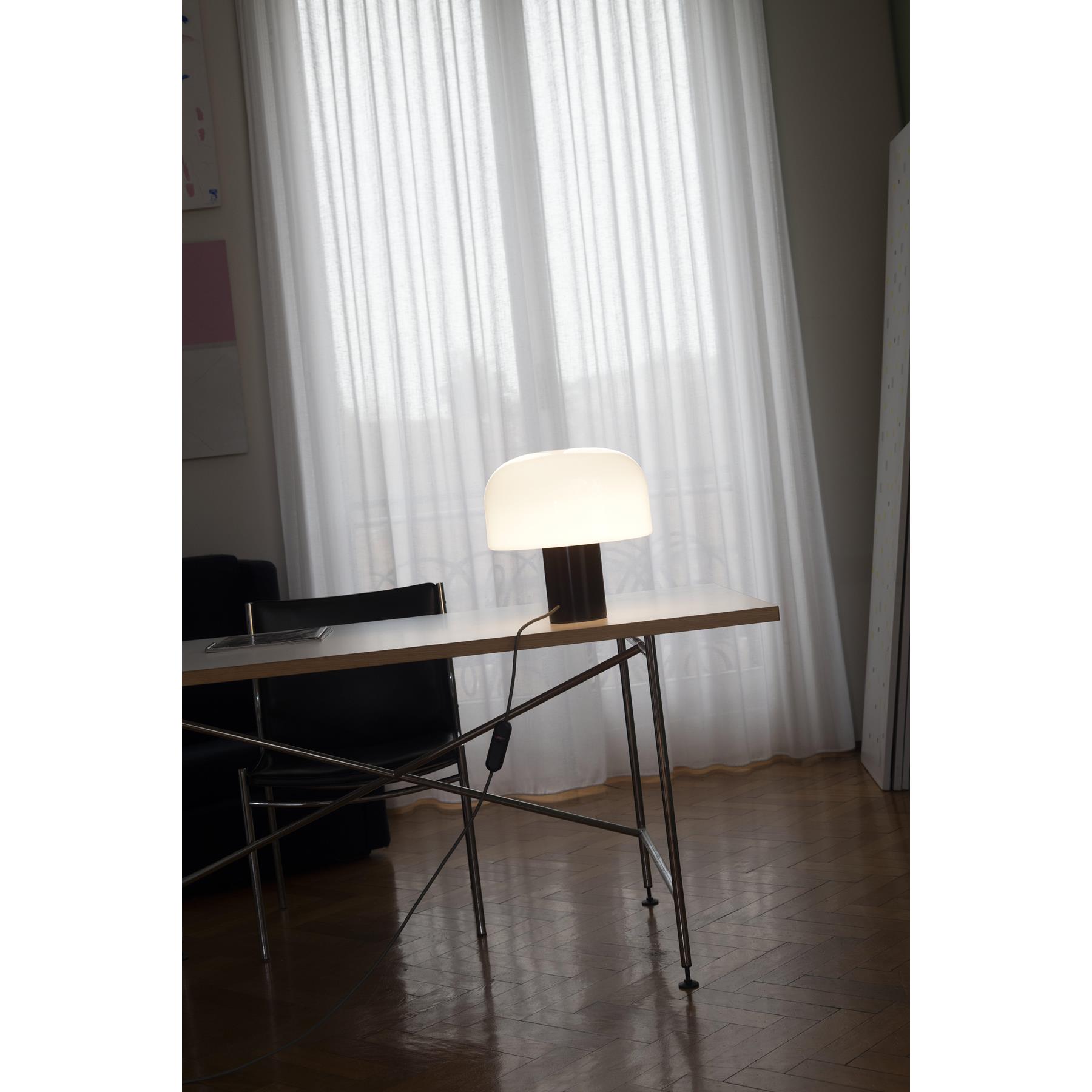 Flos Bellhop Glass tafellamp LED Bright Aluminum