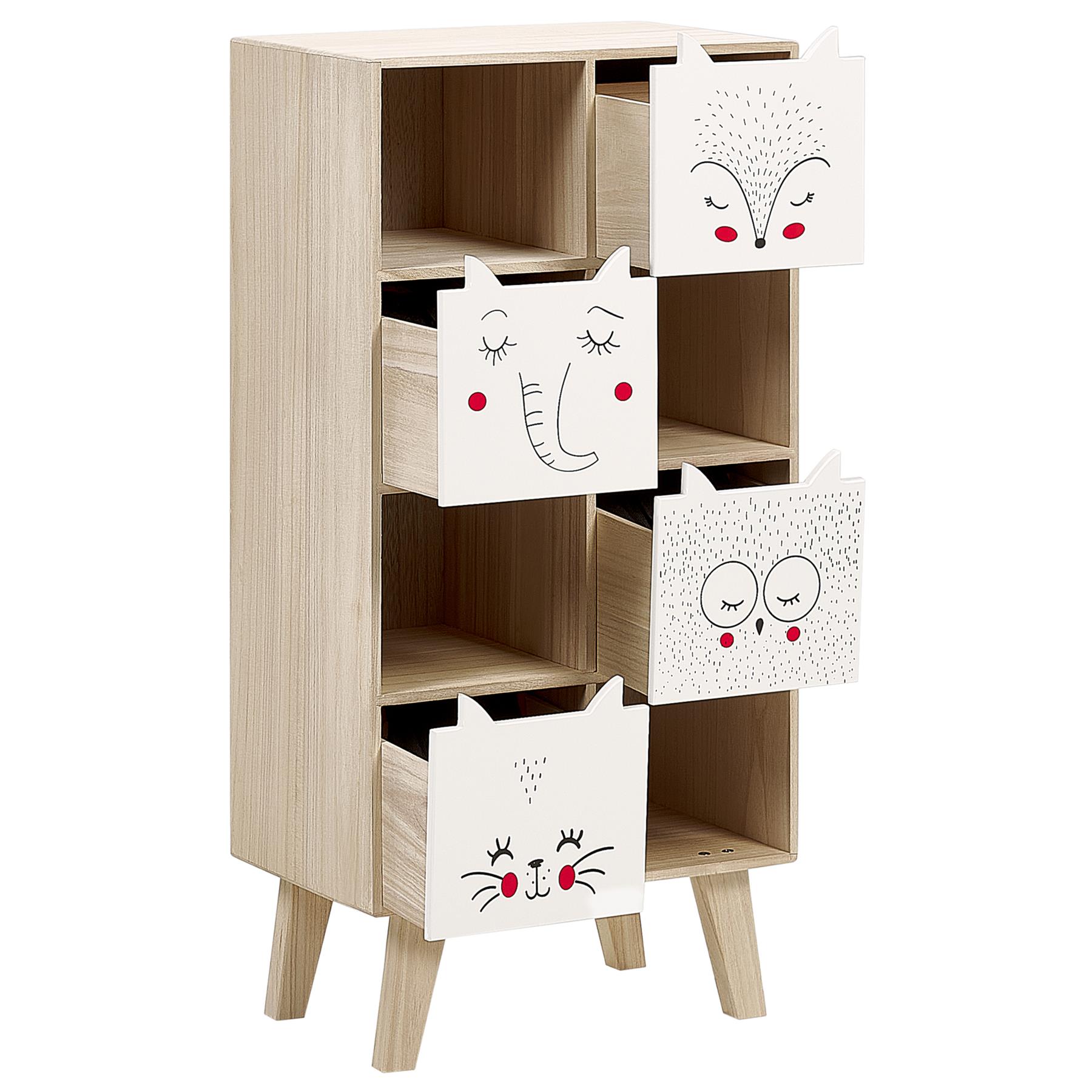 Beliani - RUPERT - Boekenkast - Lichthout|Wit - MDF
