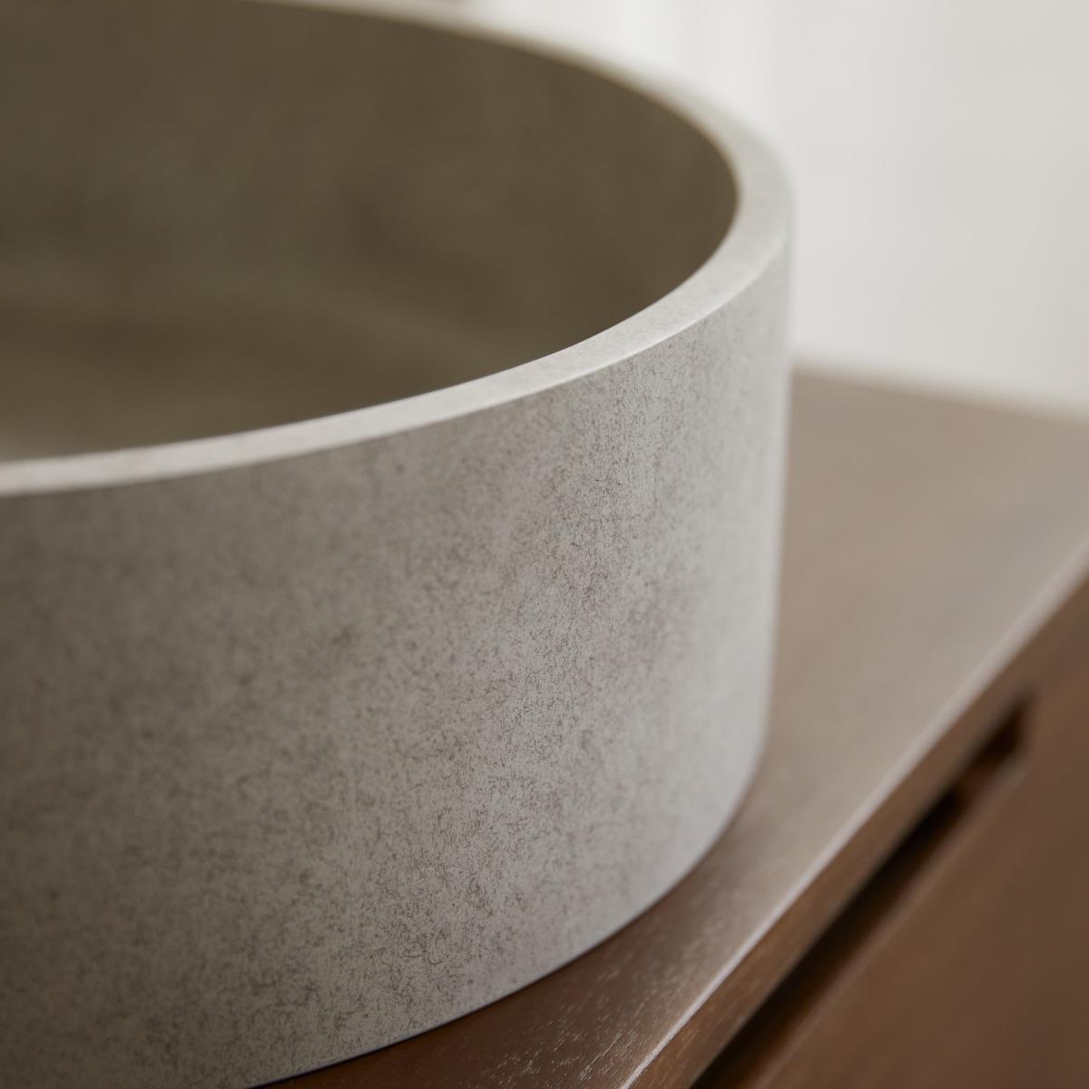 Tikamoon - Gina - Ronde wastafel grijs beton