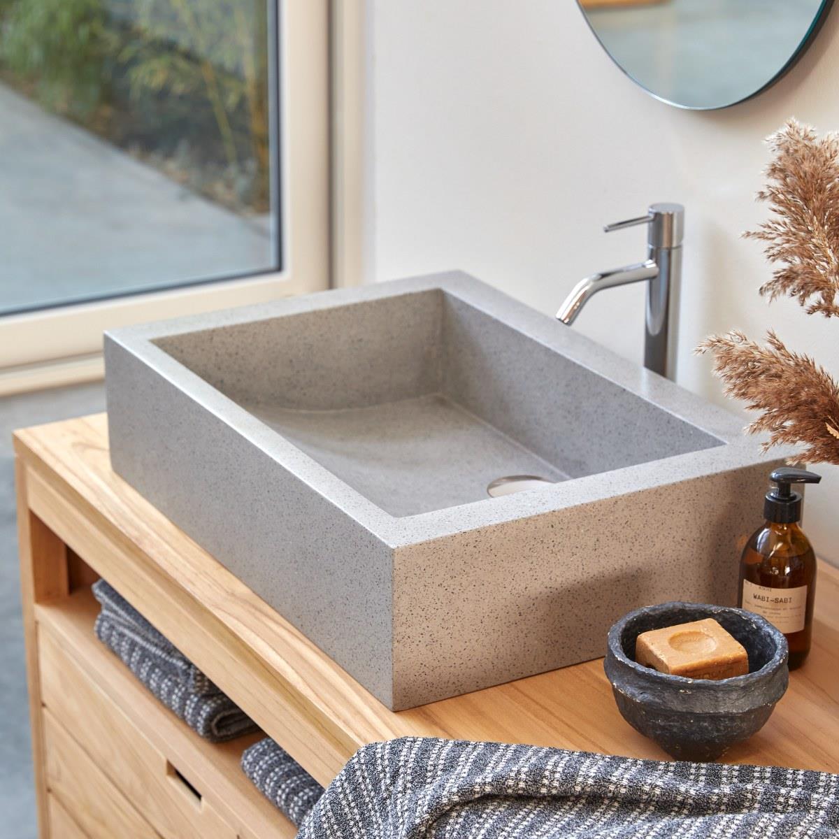 Tikamoon - Pegase - Wastafel van terrazzo grey