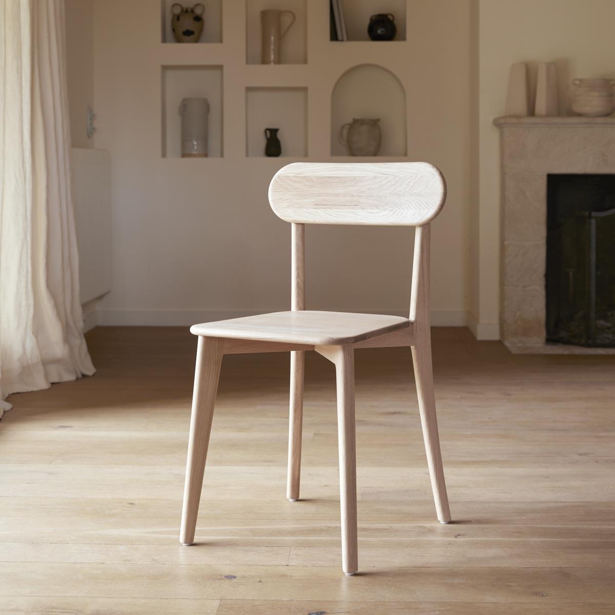 Tikamoon - Abel - Set van 2 massief eiken stoelen